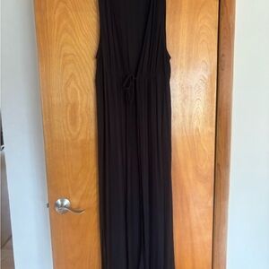Kona Sol Black Sleeveless Maxi vest with Waist Tie